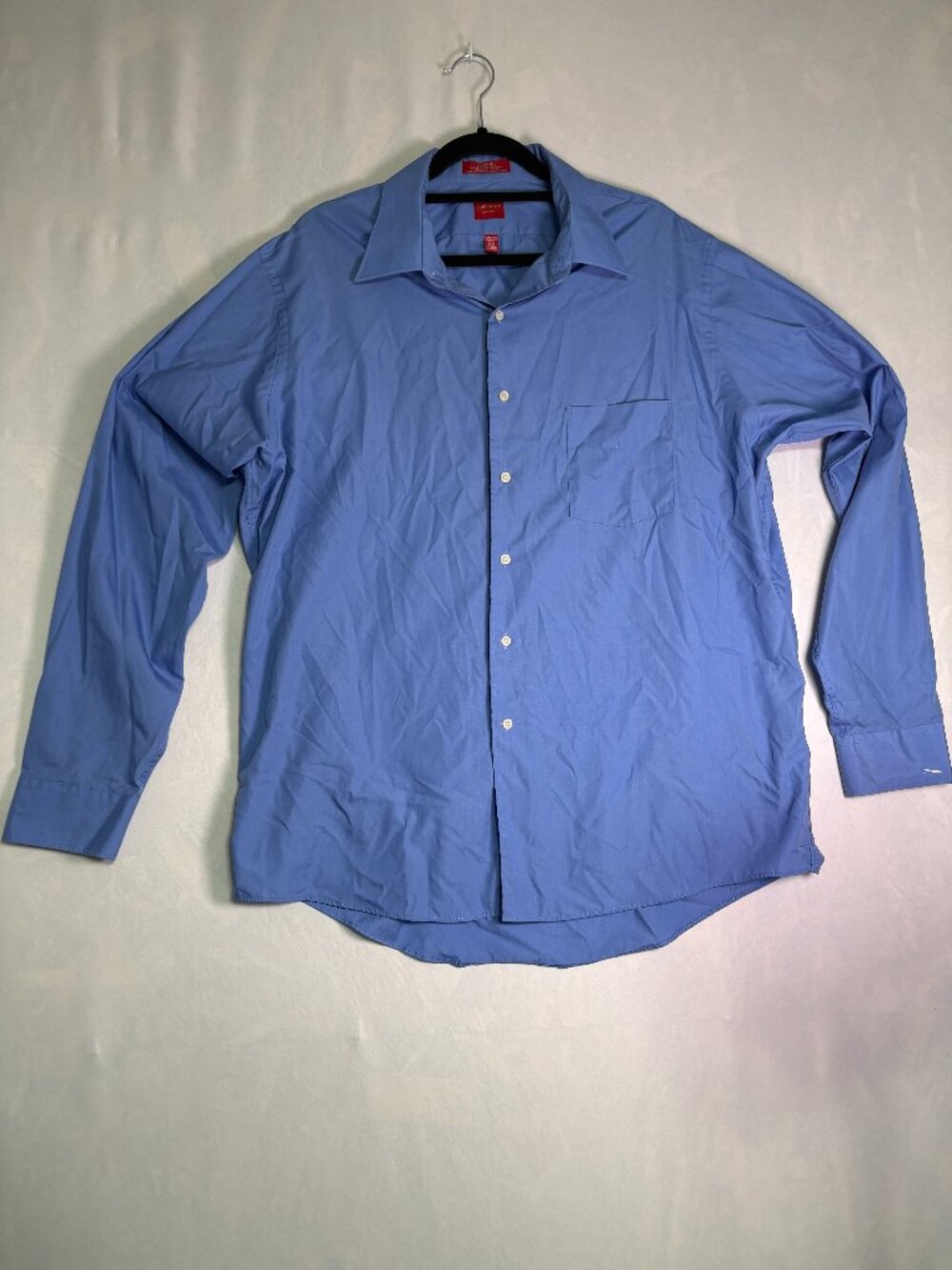 Arrow Men's XL Blue Wrinkle Free Dress Shirt 17.5 36/37 Long Sleeve